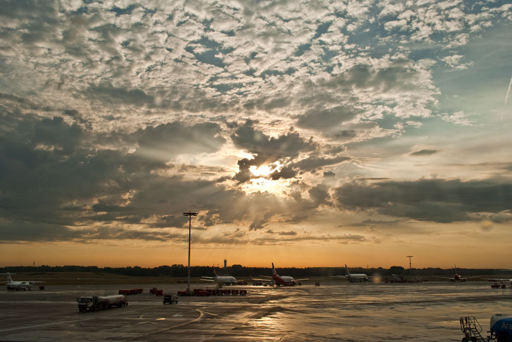 Sunset Hamburg Airport